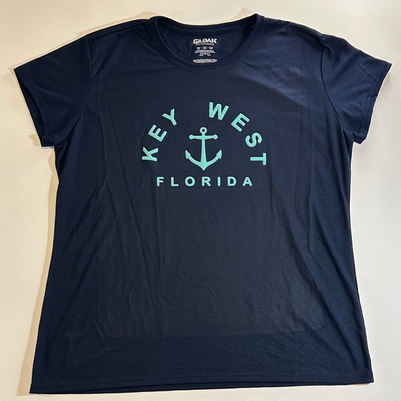 Gildan Tops - Key West Florida Anchor Logo Soft Tee Size XL